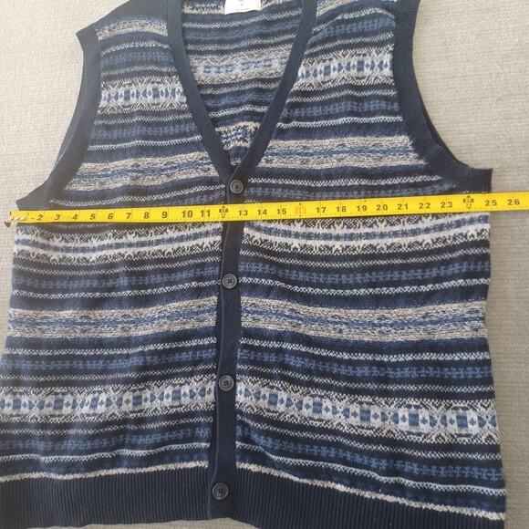 Old Navy Sweater Vest Women XXL Fair Isle Academia Minimal V Neck Cardigan - Picture 6 of 8